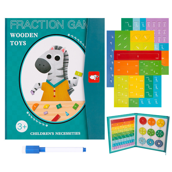 Montessori Magnetic Book Fraction Puzzle For Children