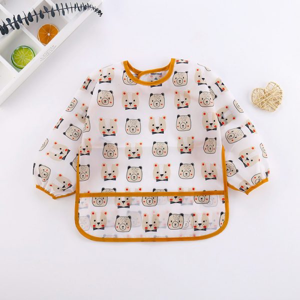 Waterproof Long Sleeve Art Smock Feeding Bib Apron