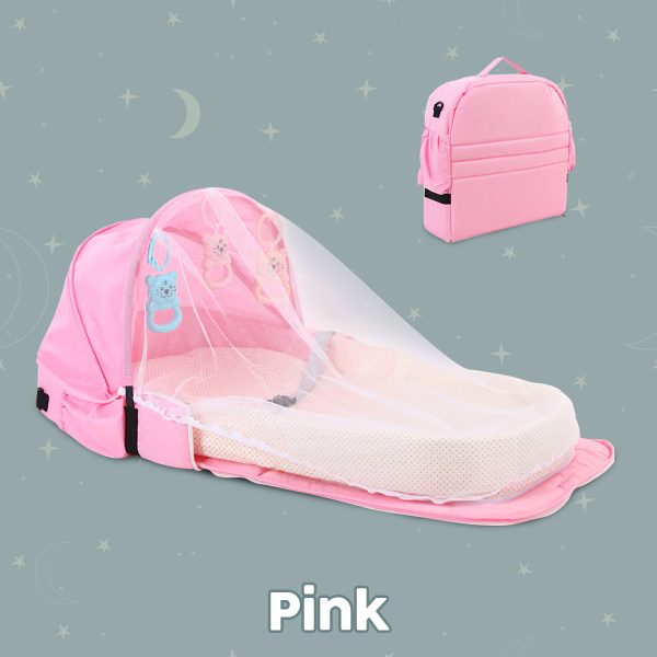 Portable Foldable Baby Bassinet Sleeping Basket with Mosquito Net