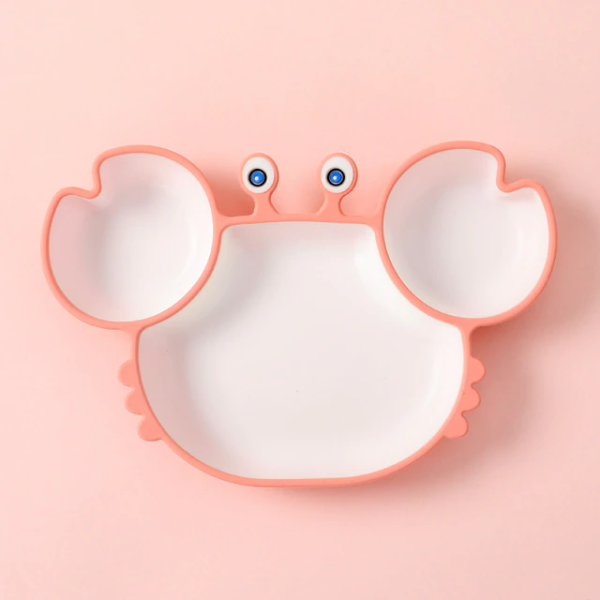 BPA Free Non-Slip Baby Dishes Crab Food Feeding Bowl