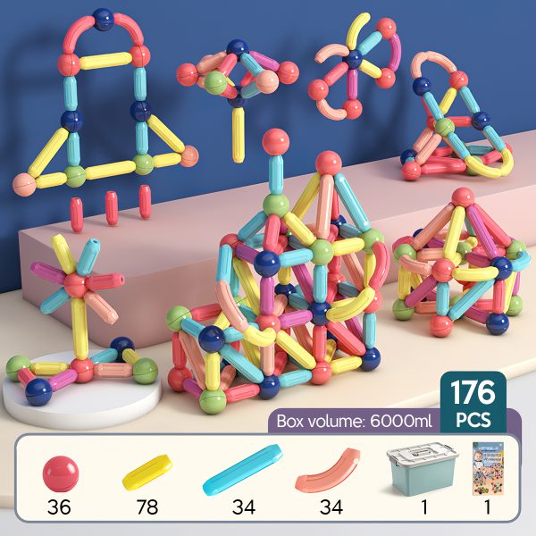 Magnetic Constructor Block Designer Set Magnet Stick Rods and Balls Building Blocks for Kids
