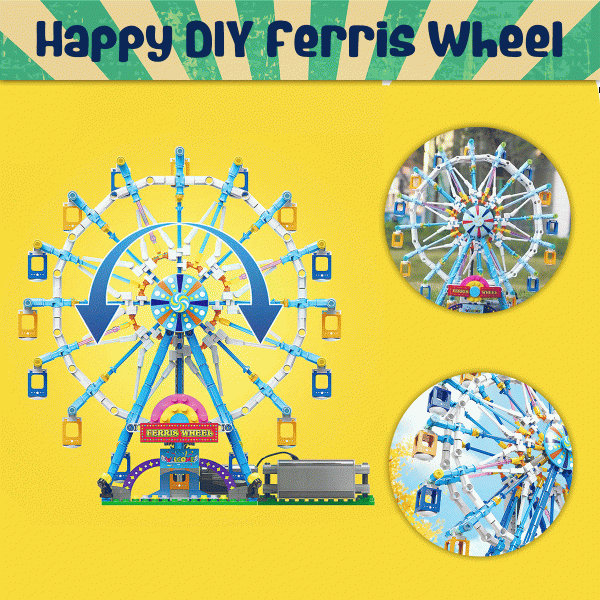 Rotating Wheel Building Blocks Electrical Bricks with Light Toys for Children