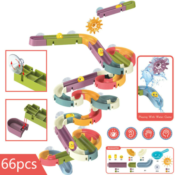 DIY Marble Race Run Assembling Track Baby Bath Toys