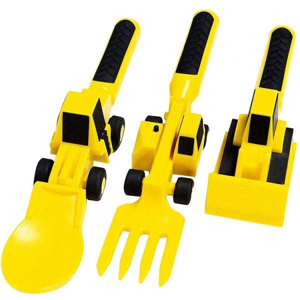 Kid's Constructive Eating Plate and Utensils Set